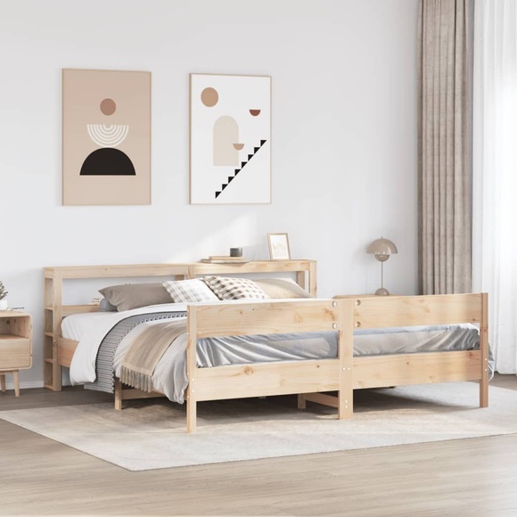 vidaXL Massivholzbett ohne Matratze 200x200 cm Kiefer