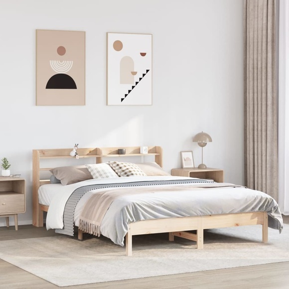 vidaXL Massivholzbett ohne Matratze 140x190 cm Kiefernholz