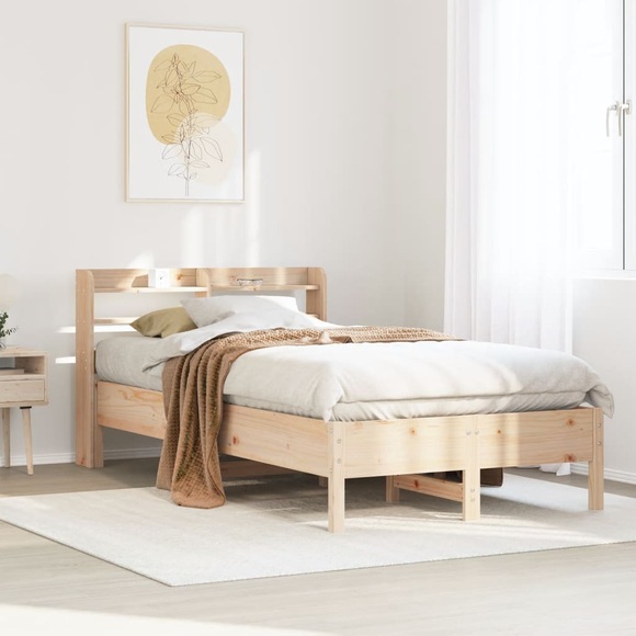 vidaXL Massivholzbett ohne Matratze 75x190 cm Kiefernholz