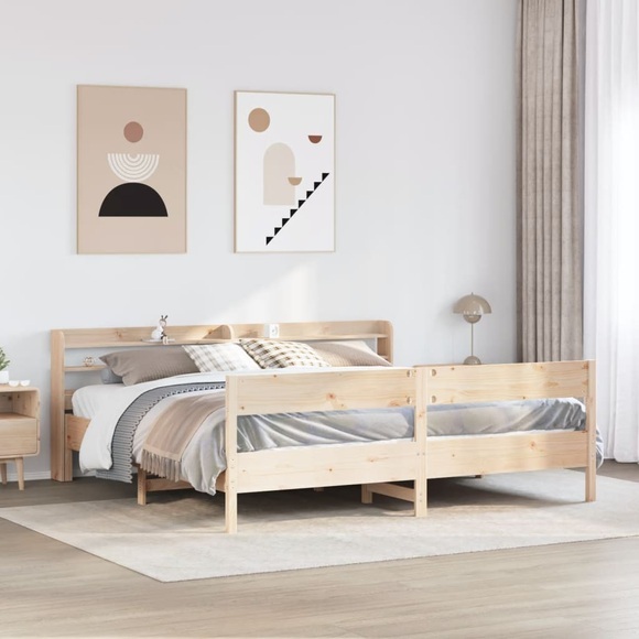 vidaXL Massivholzbett ohne Matratze 200x200 cm Kiefer