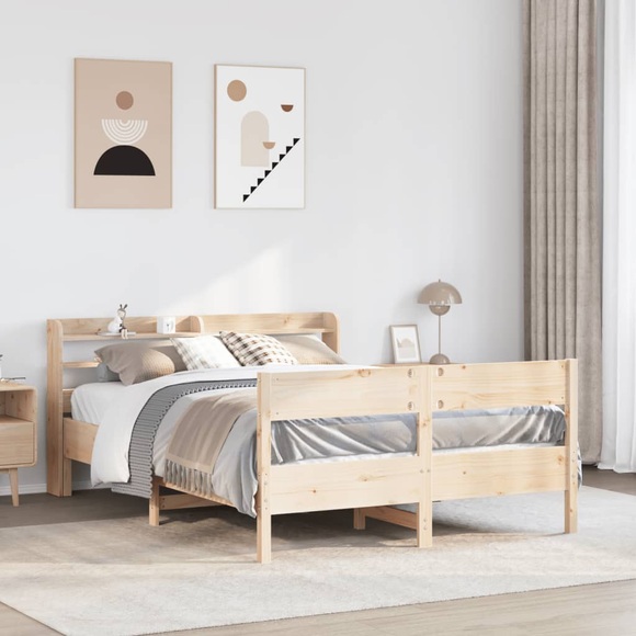 vidaXL Massivholzbett ohne Matratze 140x190 cm Kiefernholz