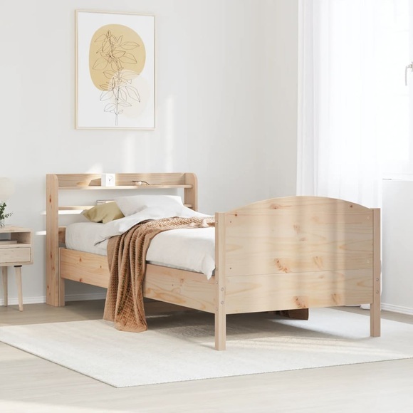 vidaXL Massivholzbett ohne Matratze 75x190 cm Kiefernholz