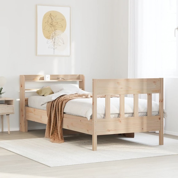 vidaXL Massivholzbett ohne Matratze 75x190 cm Kiefernholz