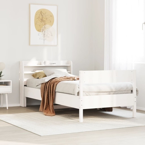 vidaXL Massivholzbett ohne Matratze Weiß 75x190 cm Kiefernholz