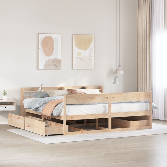 vidaXL Massivholzbett ohne Matratze 200x200 cm Kiefer
