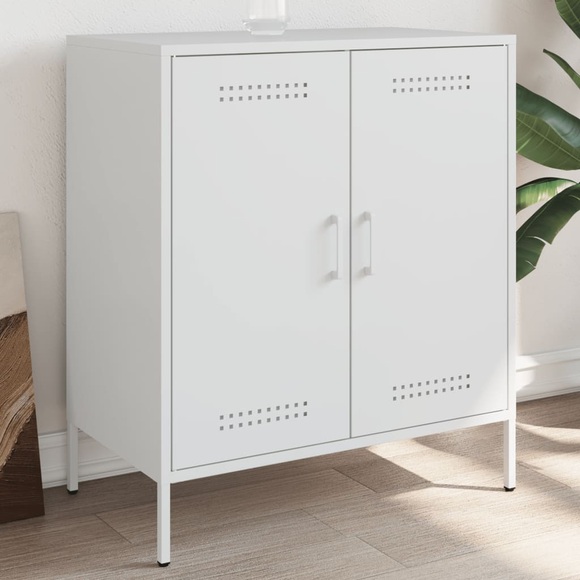 vidaXL Sideboard Weiß 68x39x79 cm Stahl
