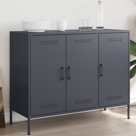 vidaXL Sideboard Anthrazit 100,5x39x79 cm Kaltgewalzter Stahl