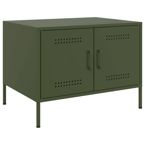 vidaXL Couchtisch Olivgrün 68x50x50,5 cm Kaltgewalzter Stahl
