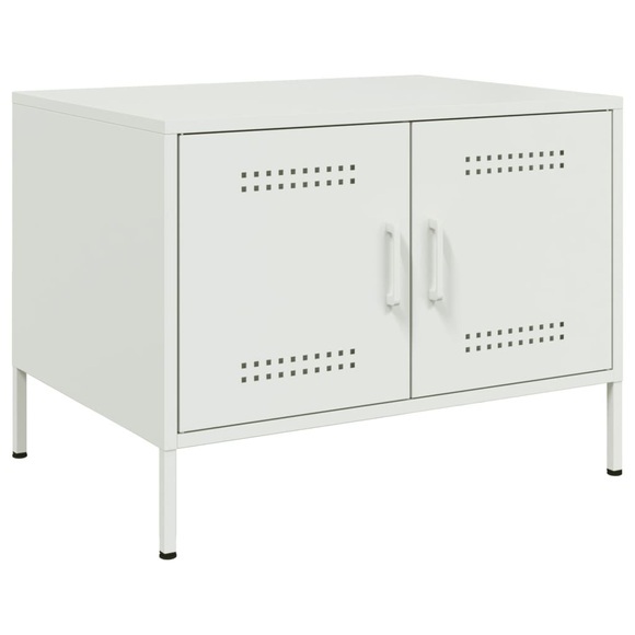 vidaXL Couchtisch Weiß 68x50x50,5 cm Kaltgewalzter Stahl