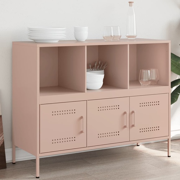 vidaXL Sideboard Rosa 100,5x39x79 cm Kaltgewalzter Stahl
