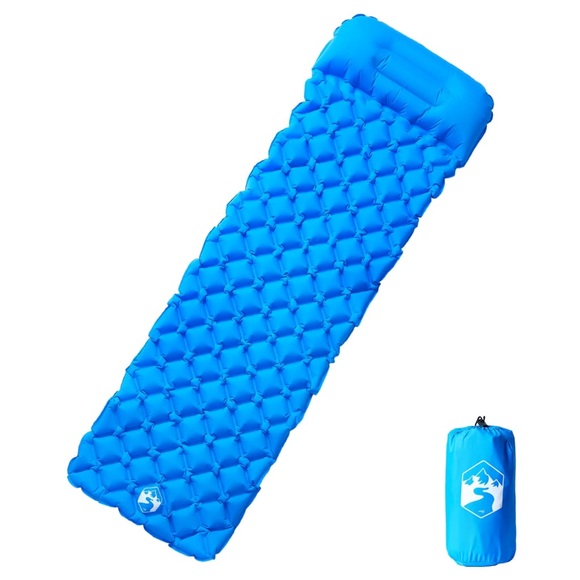 vidaXL Isomatte mit Integriertem Kissen Aufblasbar Blau