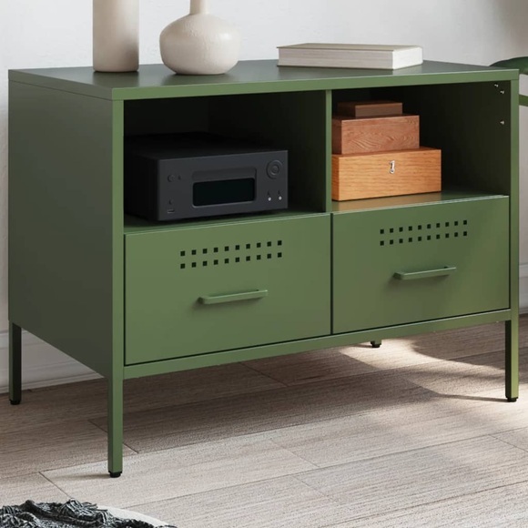 vidaXL TV-Schrank Olivgrün 68x39x50,5 cm Kaltgewalzter Stahl