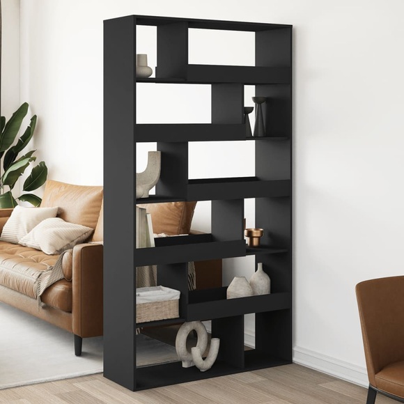 vidaXL Raumteiler Schwarz 100x33x187,5 cm Holzwerkstoff