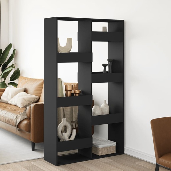 vidaXL Raumteiler Schwarz 100x33x175 cm Holzwerkstoff