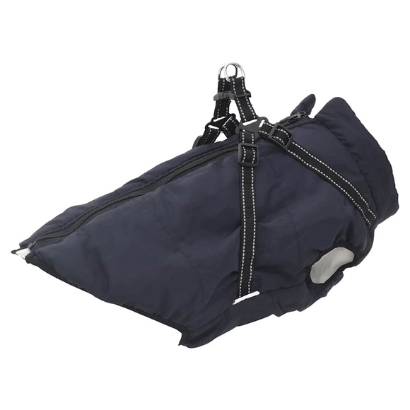 vidaXL Hundemantel mit Geschirr Wasserdicht Marineblau 5XL