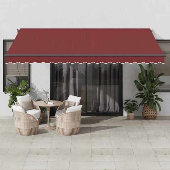 vidaXL Markise Automatisch Weinrot 450x300 cm