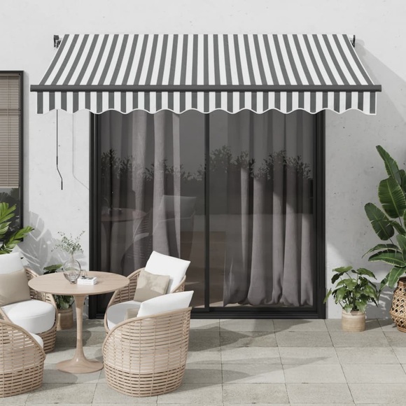 vidaXL Markise Automatisch Anthrazit und Weiß 300x250 cm