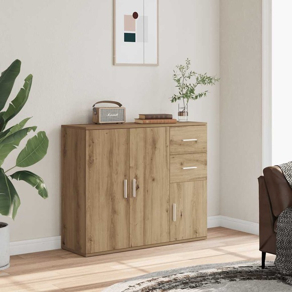 vidaXL Sideboard Artisan-Eiche 91x29,5x75 cm Holzwerkstoff