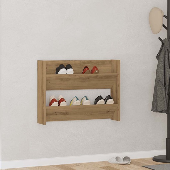 vidaXL Wand-Schuhregal Artisan-Eiche 80x18x60 cm Holzwerkstoff