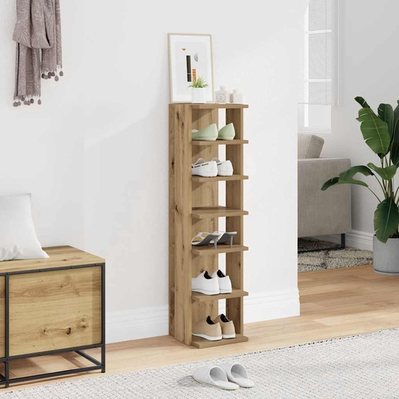 vidaXL Schuhschrank Artisan-Eiche 28x27x102 cm Holzwerkstoff