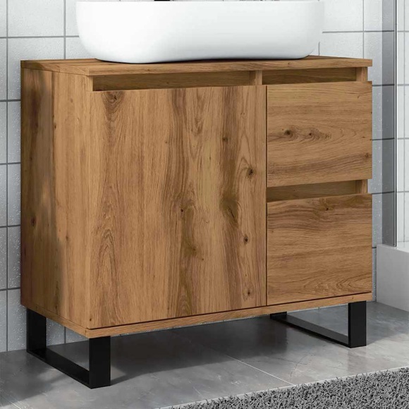 vidaXL Waschbeckenunterschrank Artisan-Eiche 65x33x60 cm Holzwerkstoff
