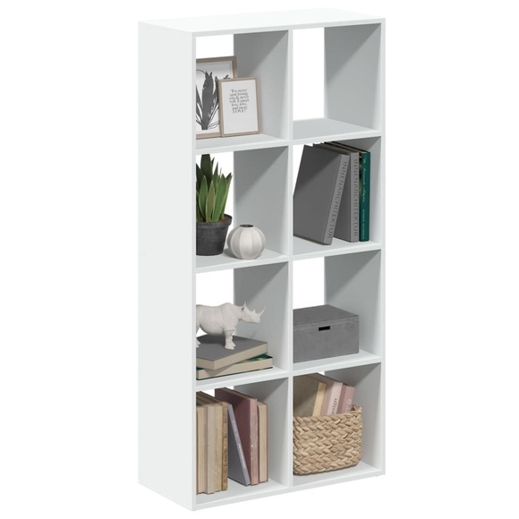 vidaXL Raumteiler-Bücherregal Weiß 69,5x29x137,5 cm Holzwerkstoff