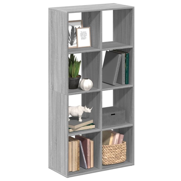 vidaXL Raumteiler-Bücherregal Grau Sonoma 69,5x29x137,5 cm