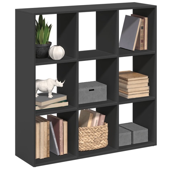 vidaXL Raumteiler-Bücherregal Schwarz 102x29x103,5 cm Holzwerkstoff