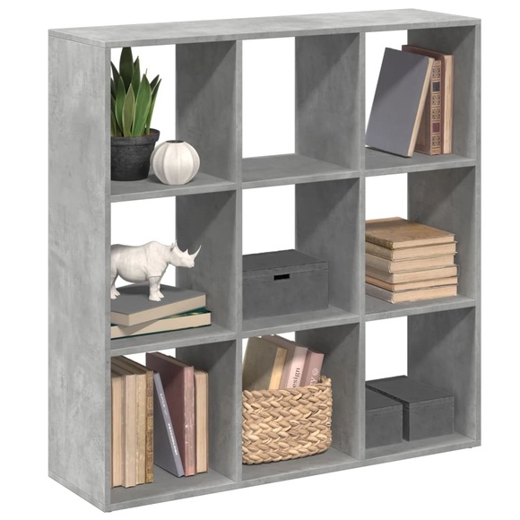 vidaXL Raumteiler-Bücherregal Betongrau 102x29x103,5 cm Holzwerkstoff