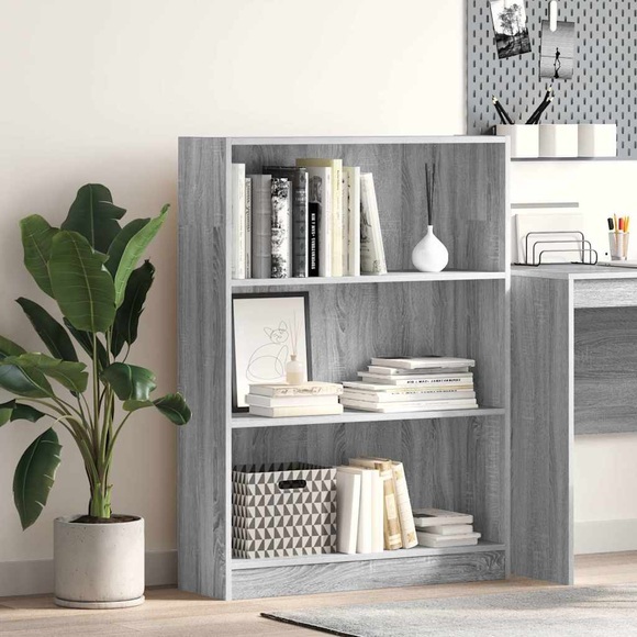vidaXL Bücherregal Grau Sonoma 80x24x109 cm Holzwerkstoff