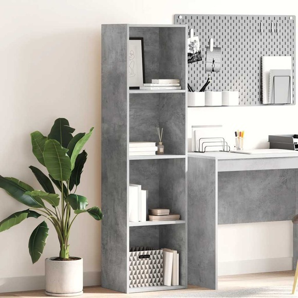 vidaXL Bücherregal Betongrau 40x30x152 cm Holzwerkstoff