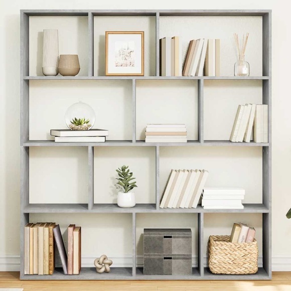 vidaXL Bücherregal Betongrau 132x29x141,5 cm Holzwerkstoff