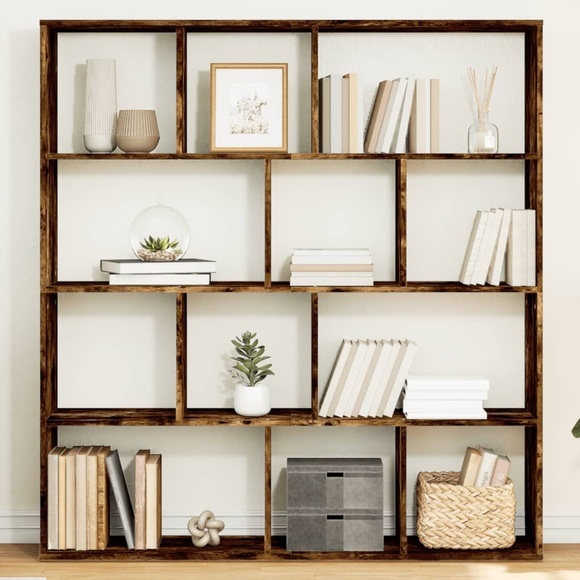 vidaXL Bücherregal Räuchereiche 132x29x141,5 cm Holzwerkstoff