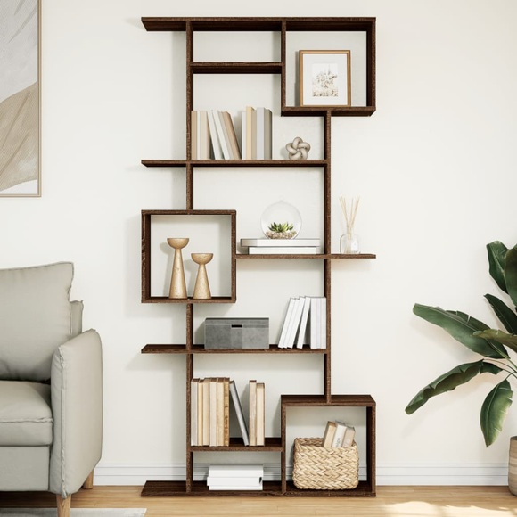vidaXL Bücherregal Braun Eichen-Optik 92x29x188 cm Holzwerkstoff