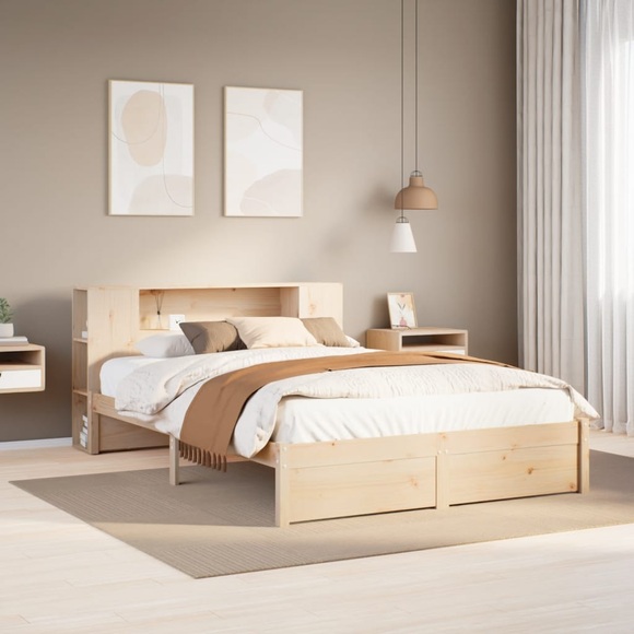 vidaXL Bücherregalbett ohne Matratze 120x200 cm Massivholz Kiefer