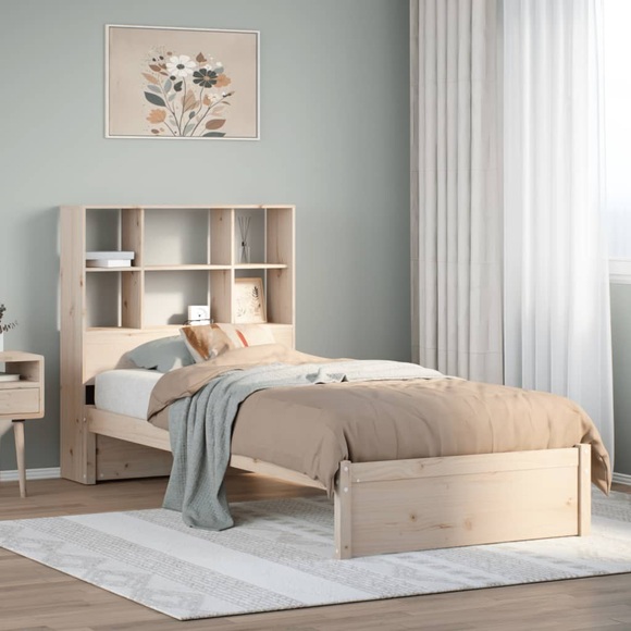 vidaXL Massivholzbett mit Regal ohne Matratze 90x190 cm Kiefernholz