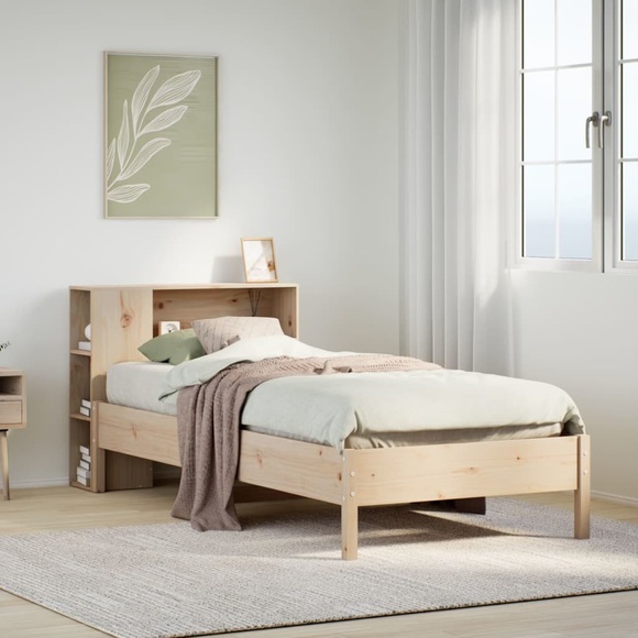 vidaXL Massivholzbett mit Regal ohne Matratze 100x200 cm Kiefer