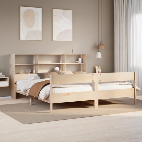 vidaXL Massivholzbett mit Regal ohne Matratze 180x200 cm Kiefer