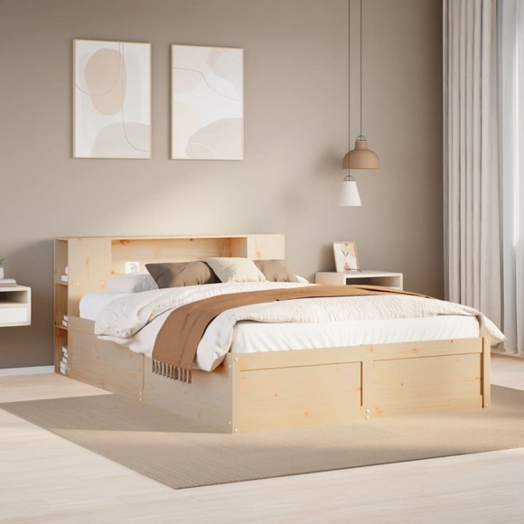 vidaXL Massivholzbett ohne Matratze 140x190 cm Kiefernholz