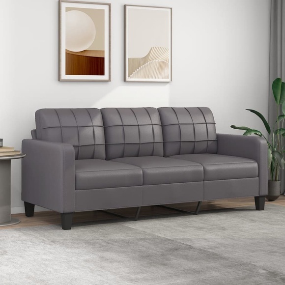 vidaXL B-Ware 3-Sitzer-Sofa Grau 180 cm Kunstleder