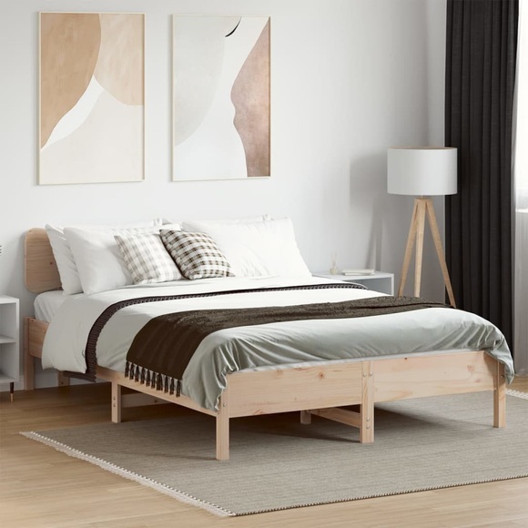 vidaXL Massivholzbett ohne Matratze 140x200 cm Kiefernholz