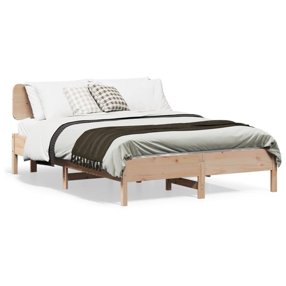 vidaXL Massivholzbett ohne Matratze 135x190 cm Kiefernholz