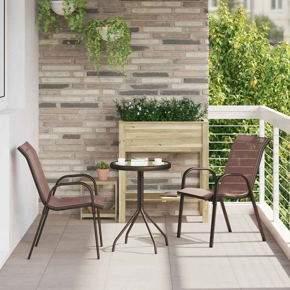 VidaXL - Gartenmöbel stahl, One Size, Braun