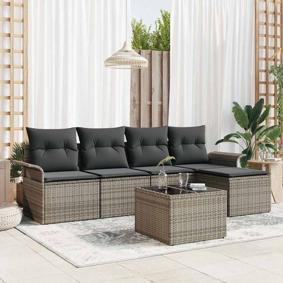 VidaXL - Modernes outdoor-sofa poly-rattan, One Size, Grau