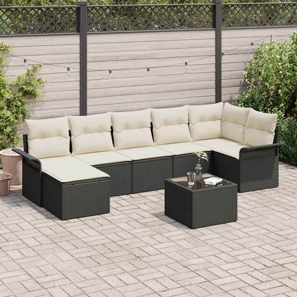 VidaXL - Gartensofa-set poly-rattan, One Size, Schwarz