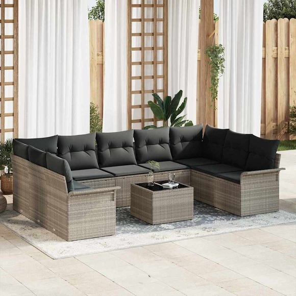 VidaXL - Gartensofa-set poly-rattan, One Size, Grau