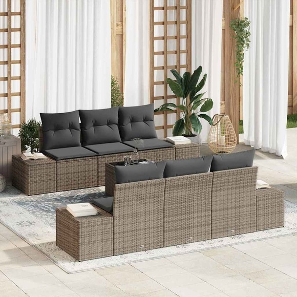 VidaXL - Garten-sofa poly-rattan, One Size, Grau