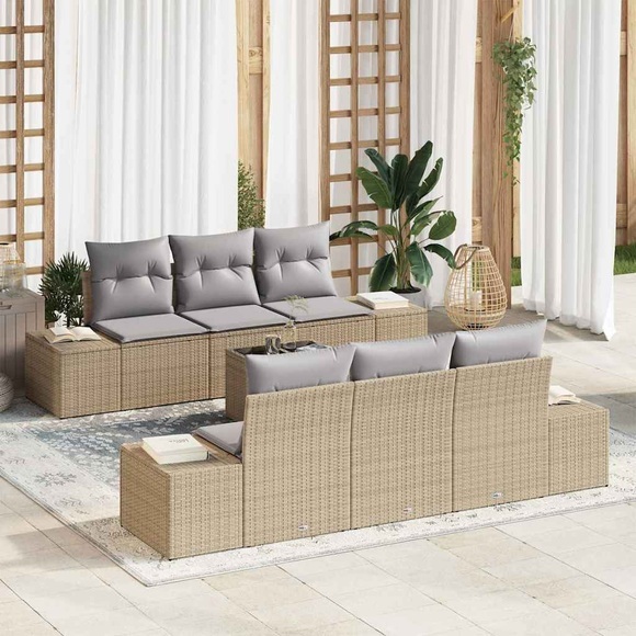 VidaXL - Garten-sofa poly-rattan, One Size, Beige