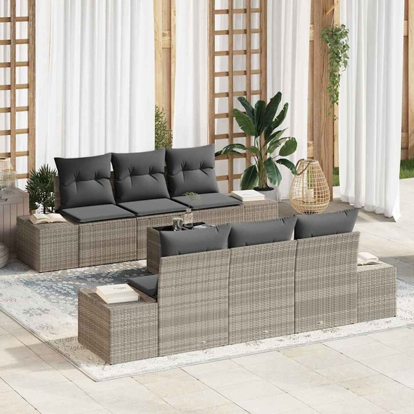 VidaXL - Garten-sofa poly-rattan, One Size, Grau