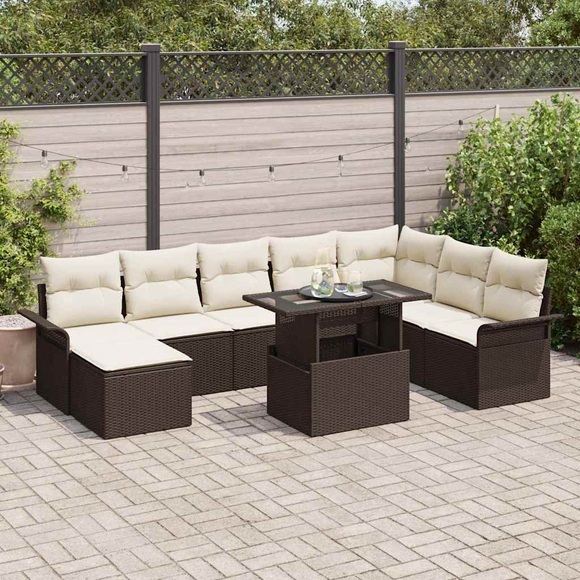 VidaXL - Gartensofa-set poly-rattan, One Size, Braun